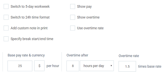 clockify timesheet calculator additional options