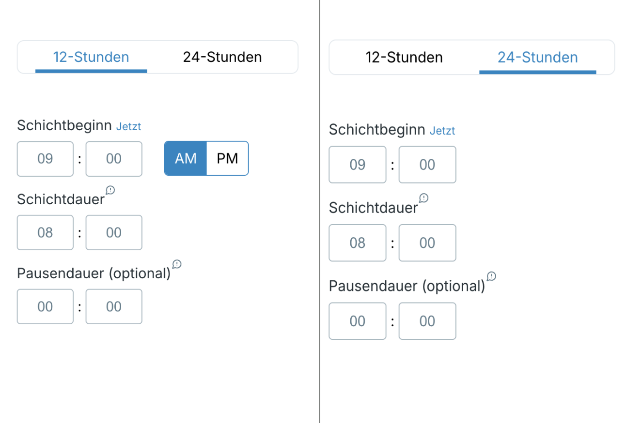 pick the time format