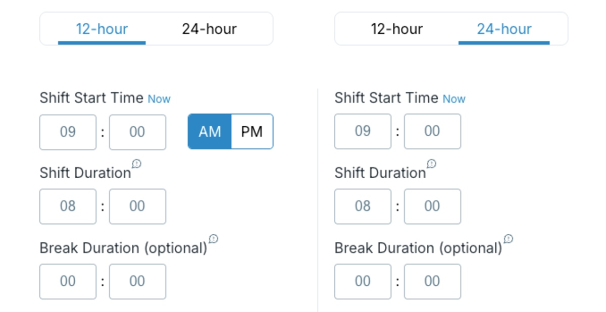 pick the time format