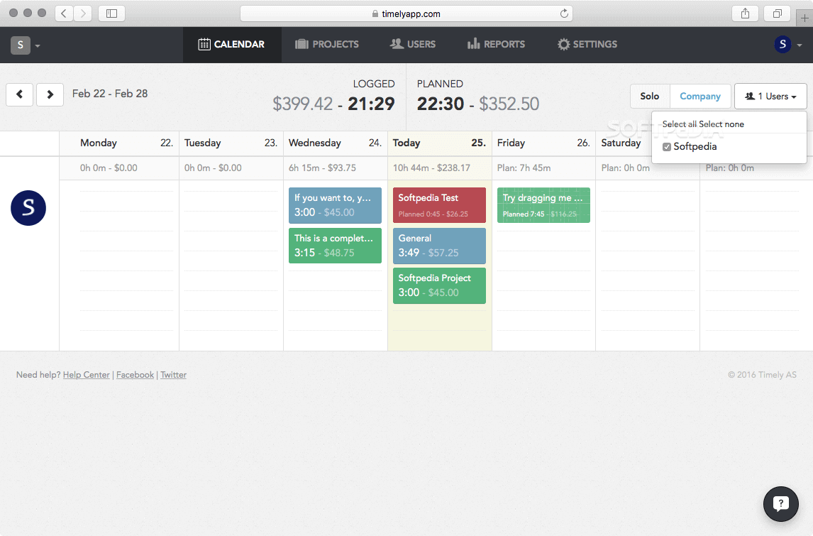Best for scheduling and task planning Timely screenshot