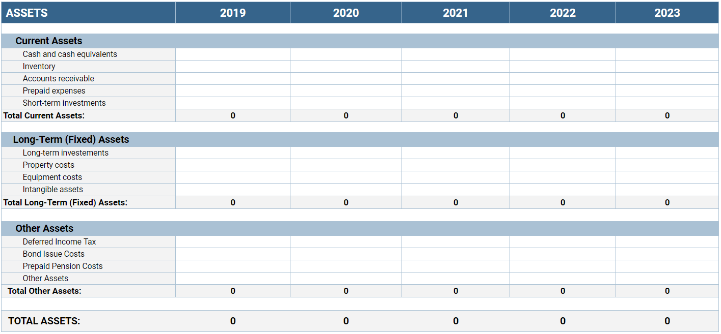 balance sheet template excel free download