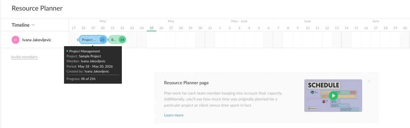 everhour checking assignment details