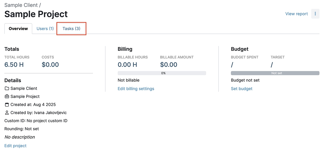 my hours overview of the project