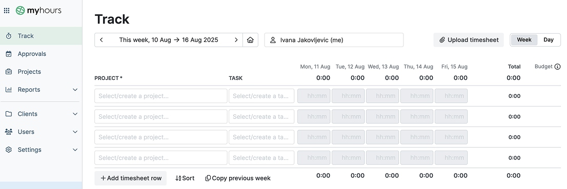 my hours time tracking app