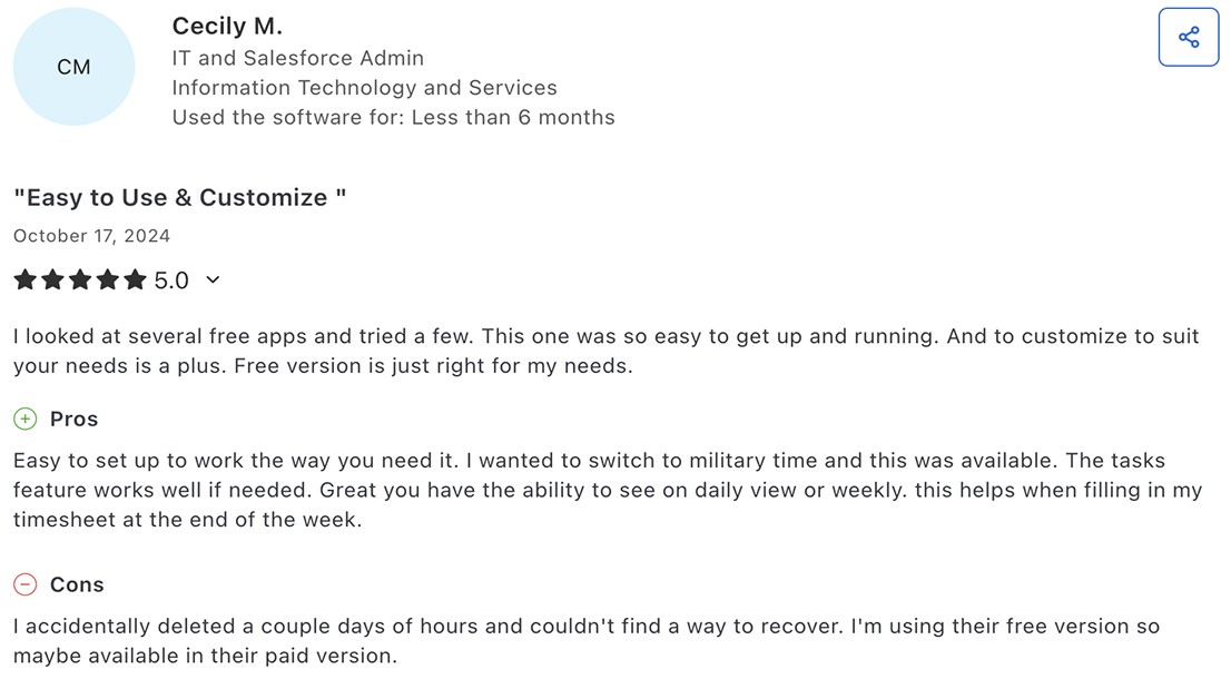 my hours user review