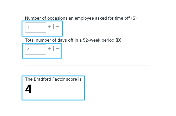 Bradford factor calculator Clockify