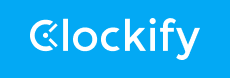 Vista previa del logotipo blanco de Clockify