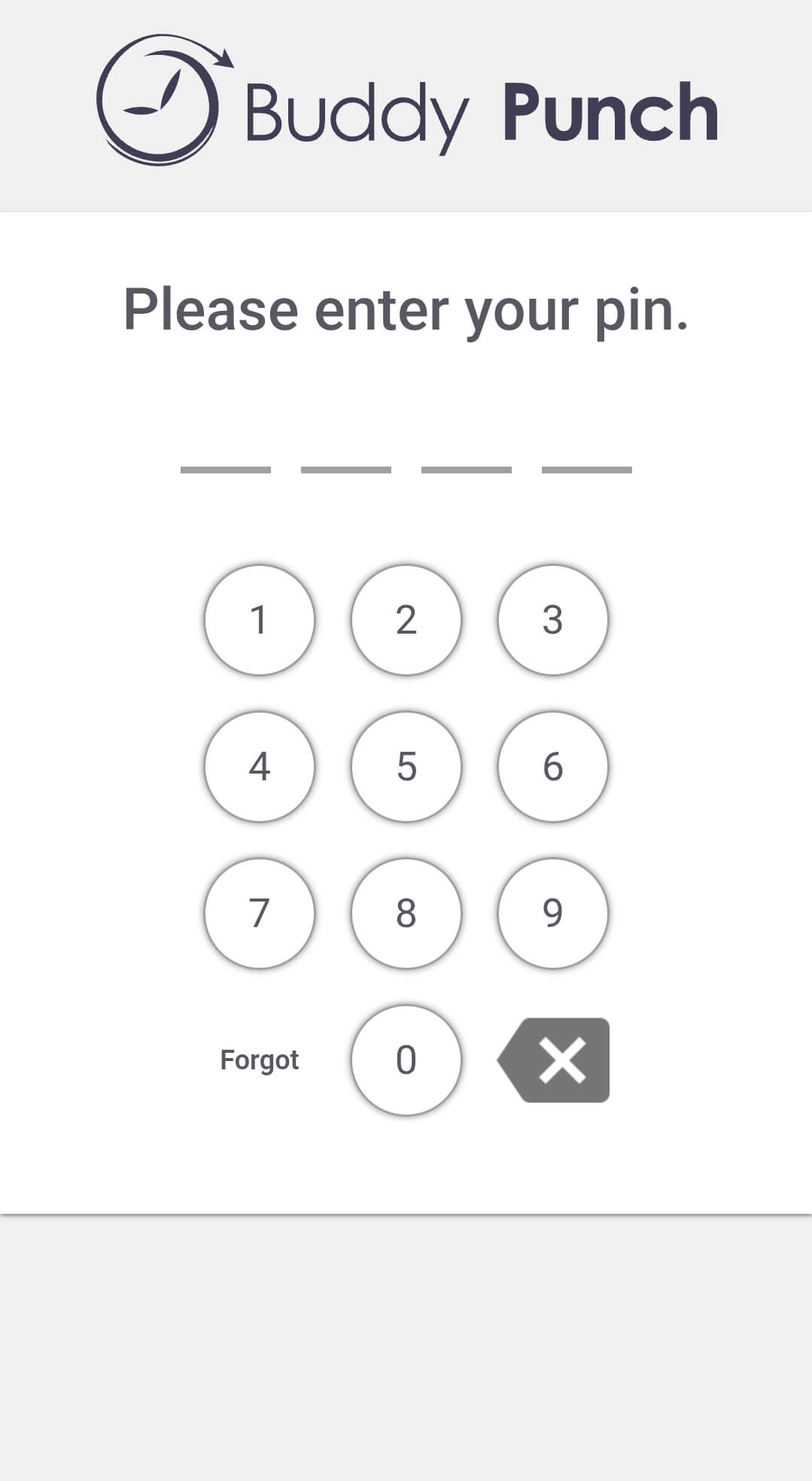 PIN code for Buddy Punch Kiosk