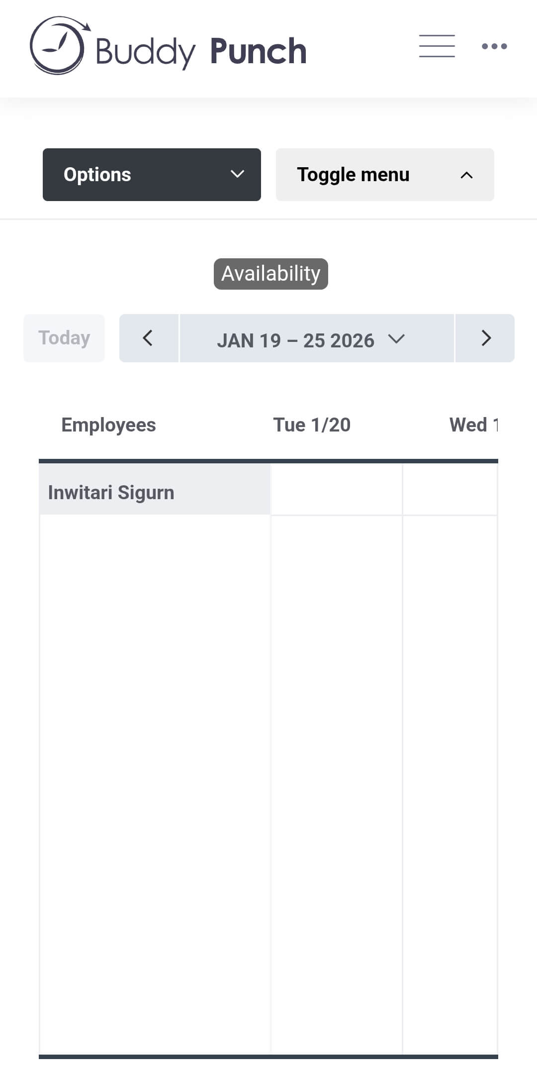 Setting availability in the Buddy Punch app