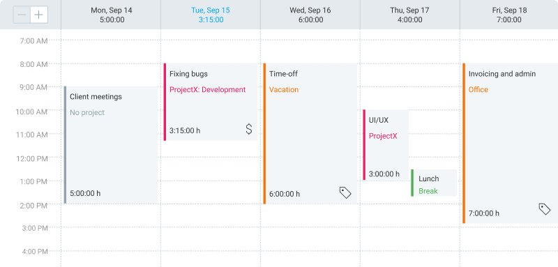 Visualização de calendário