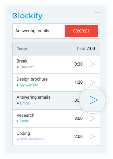 FREE Productivity Tracker Clockify 