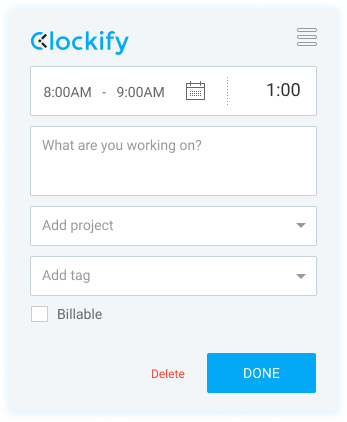 App zur Produktivitätsverfolgung - Details eingeben