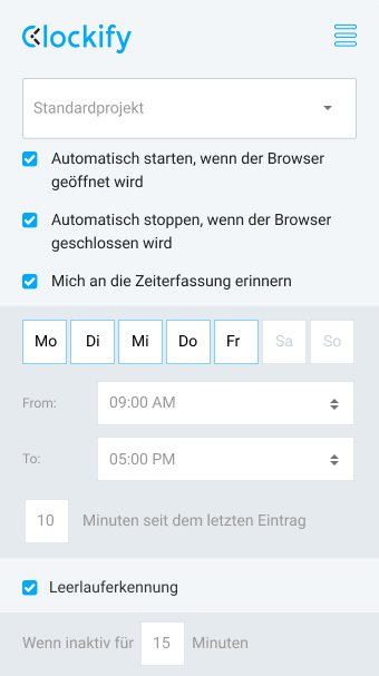 Edge-Erweiterung zur Zeiterfassung - Leerlauferkennung, Erinnerungen und automatisches Ausstempeln