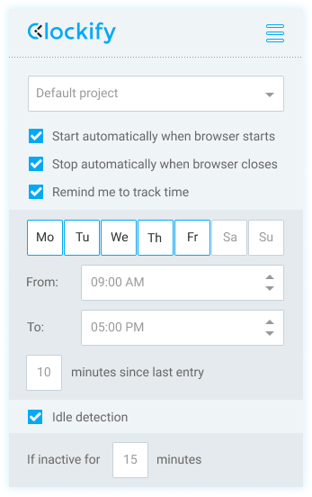 Extension Edge de suivi du temps - détection d'inactivité, rappels et pointage automatique