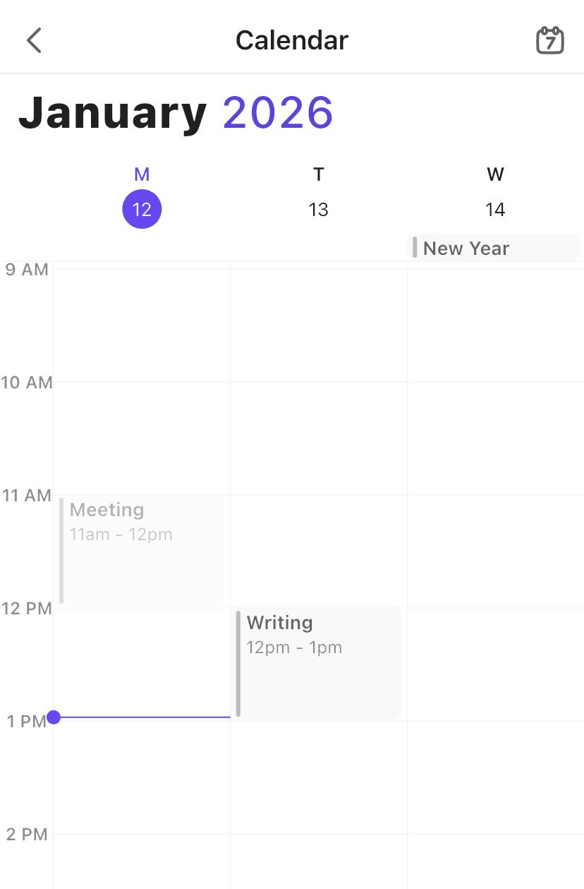 ClickUp mobile app planner