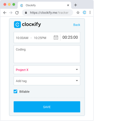 Extensión de rastreo de tiempo Clockify para Chrome