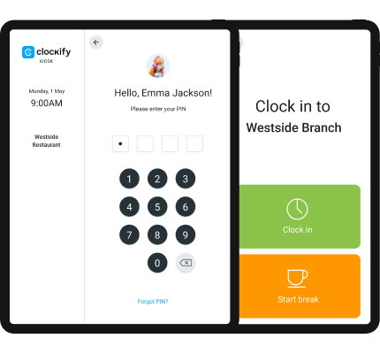 Clockify time clock kiosk