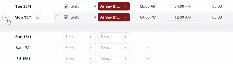 Manual break entry in Connecteam
