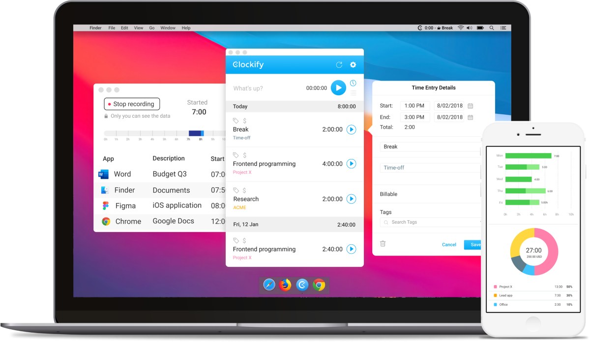 Clockify across apps