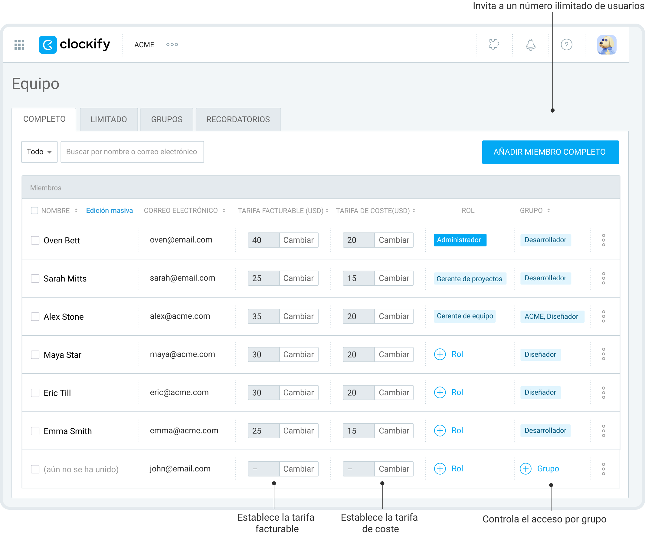 Mejora la gestión del tiempo de tu equipo con Clockify