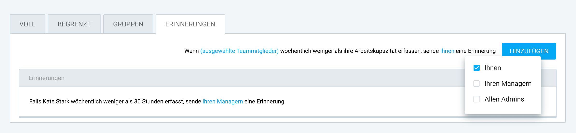 Setting reminders in Clockify
