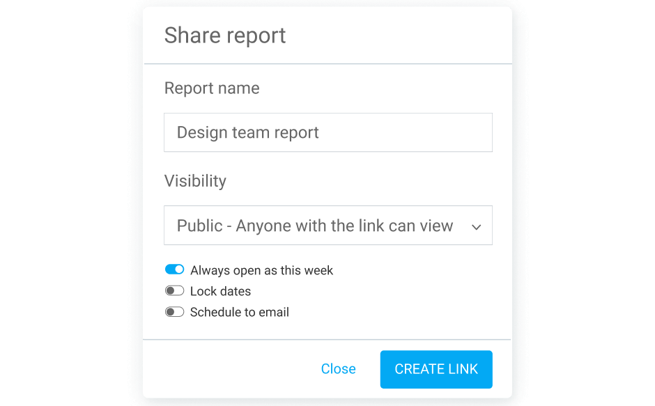 share report in Clockify