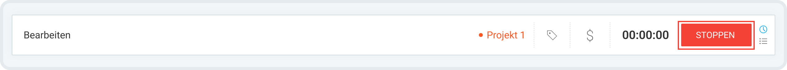 Clockify&rsquo;s timer