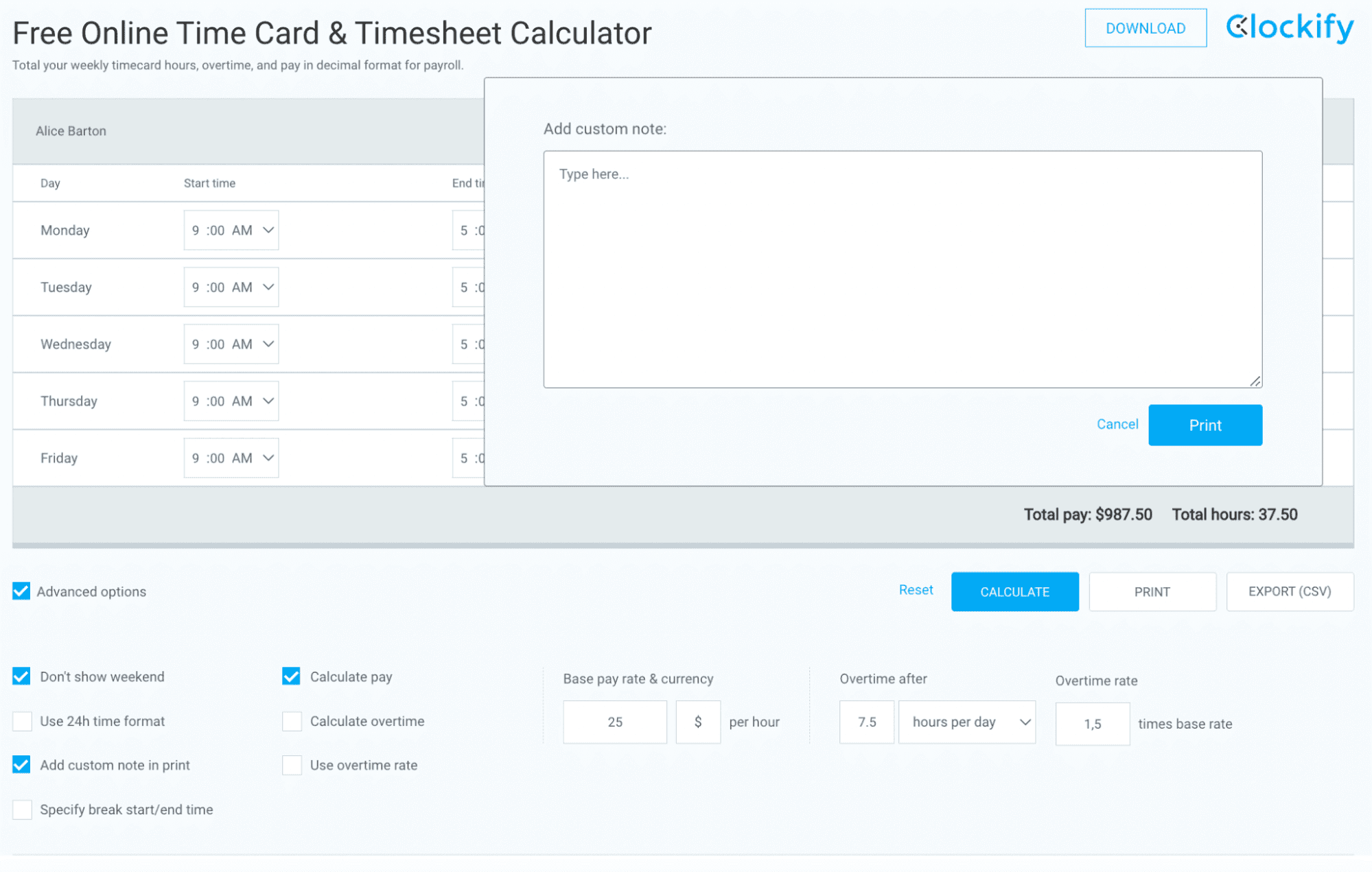 Time deals calculator online