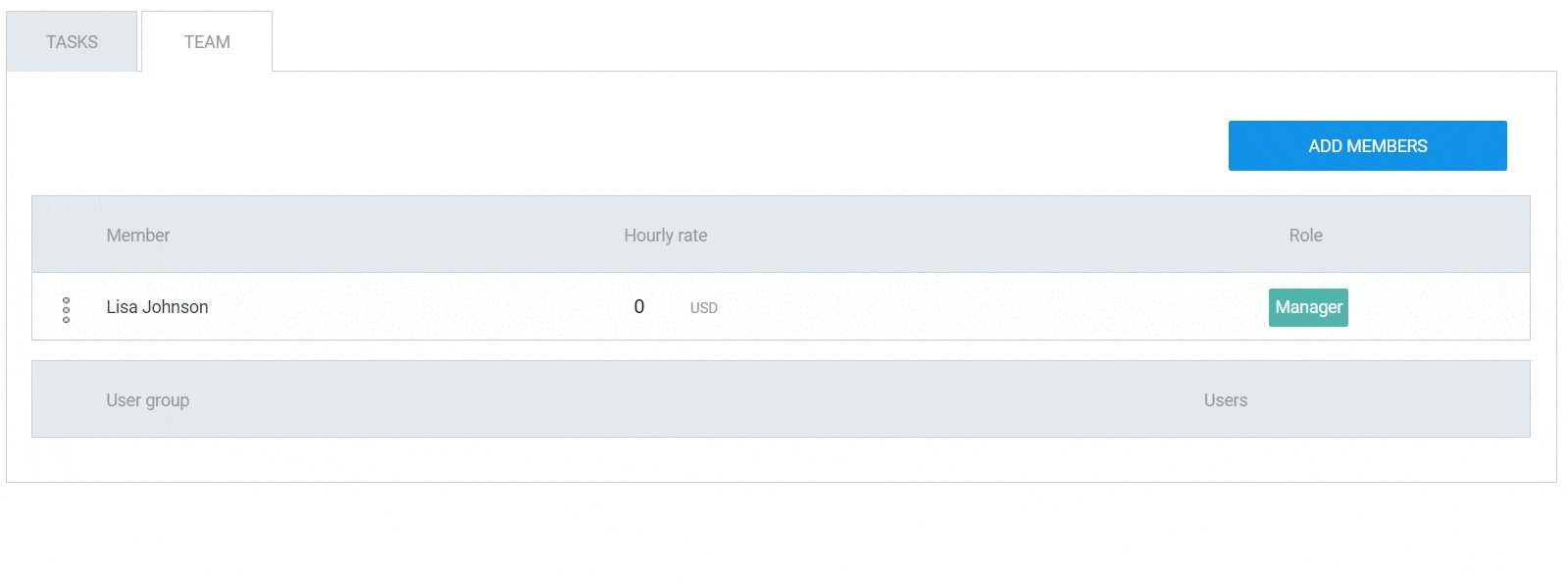 DCAA compliant timekeeping Adding members in the Team tab