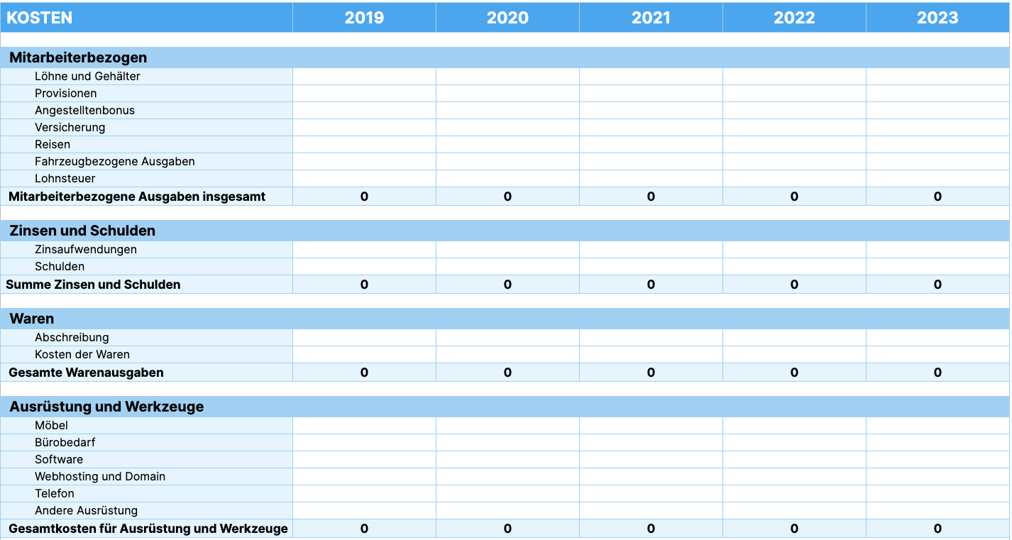 Income Statement Template instructions 2