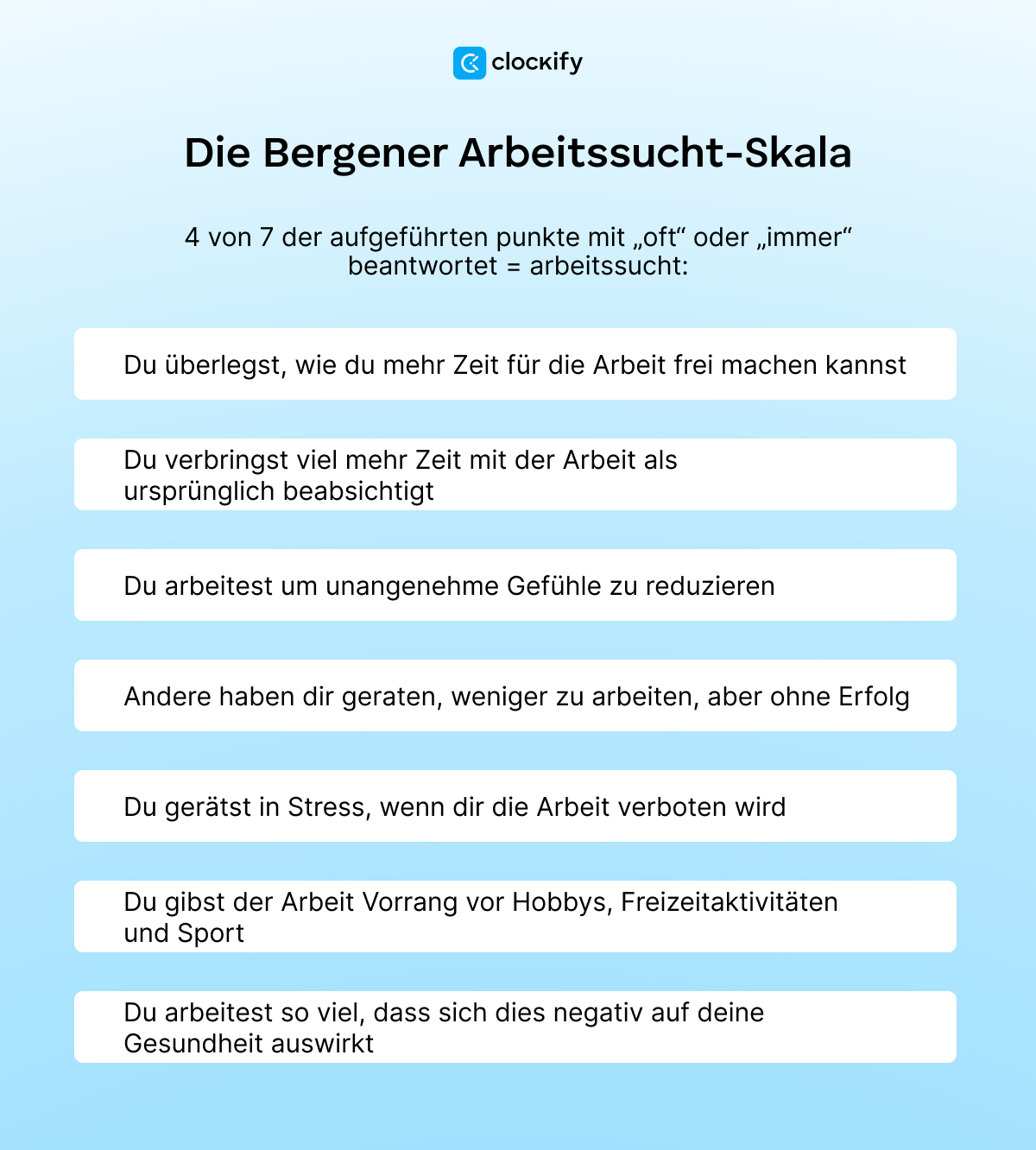 the bergen work addiction scale