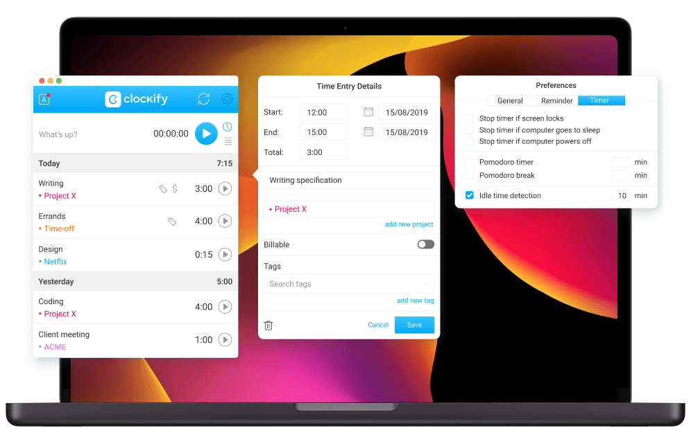 Clockify desktop app
