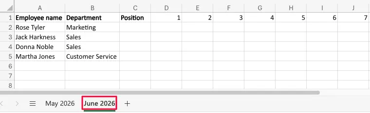 Add your employee list