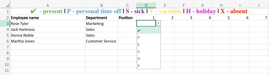 Use data validation for status codes