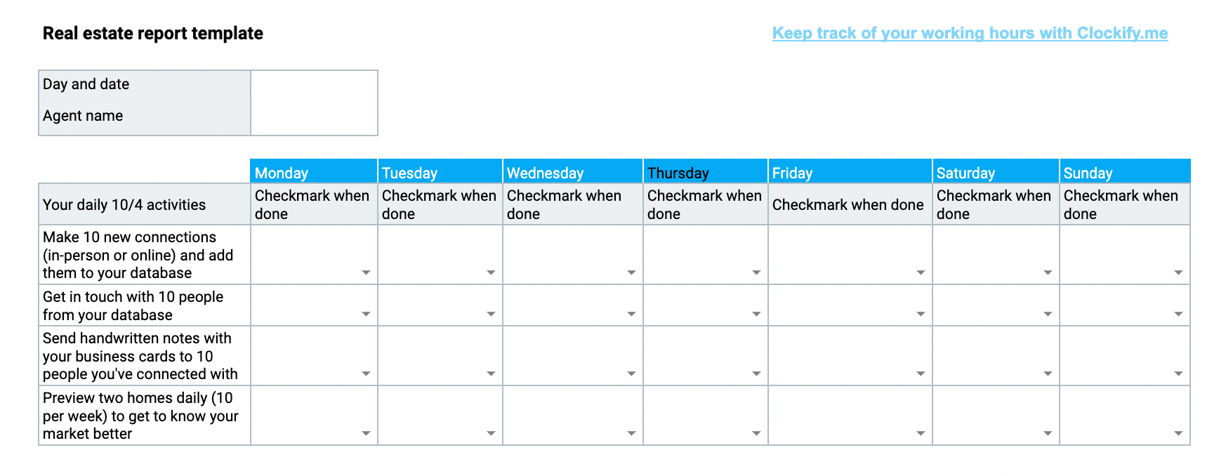 Sample office productivity