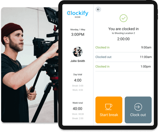 Reloj de fichar para negocios de entretenimiento - Clockify captura de pantalla