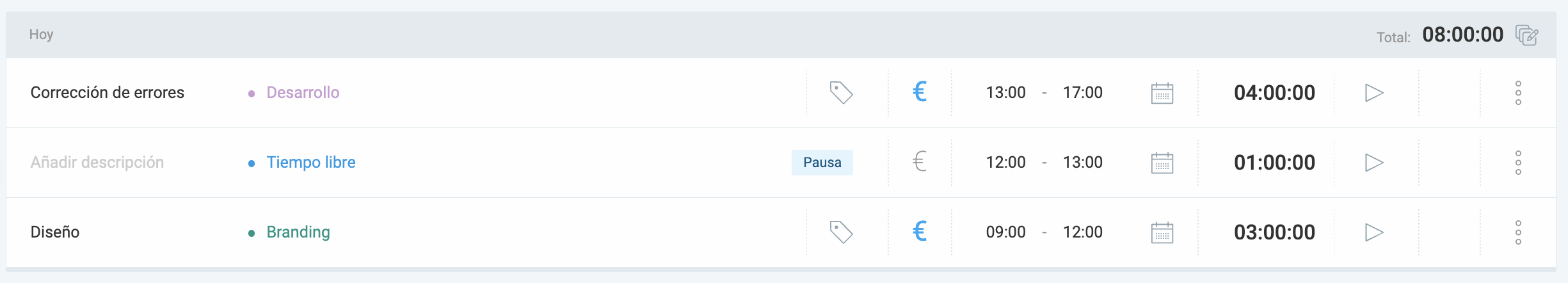 Ten en cuenta los descansos al usar software del seguimiento de tiempo