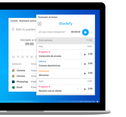 Aplicación de rastreo de tiempo de escritorio Clockify para Mac y Windows