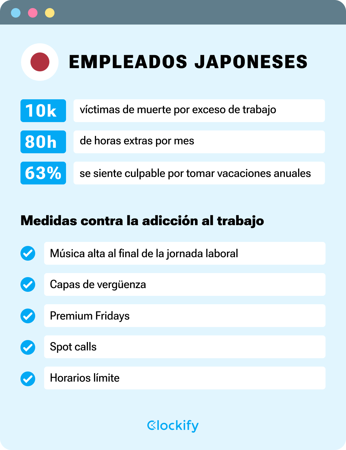 Estadísticas para empleados japoneses - infografía