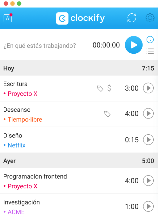 Aplicaciones de control del tiempo para agencias