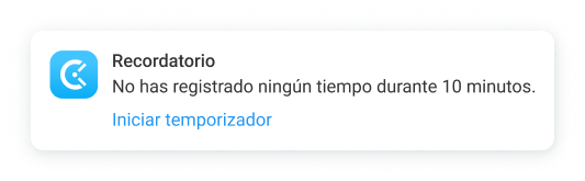 Recordatorios de seguimiento de tiempo