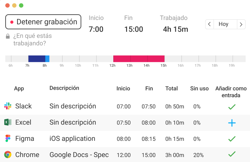 Software de registro de tiempo de Clockify