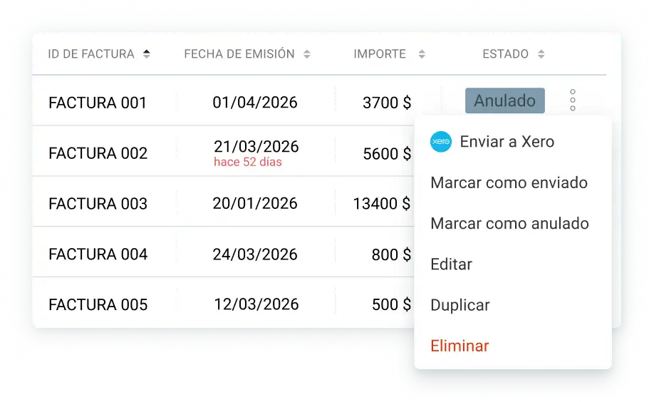 Envía una factura de Clockify a Xero