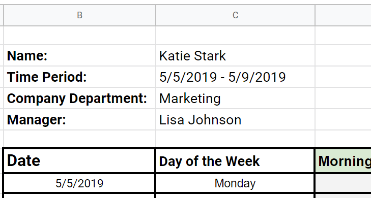 excel templates for timesheets