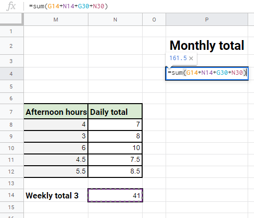 Calcul des heures de travail mensuelles