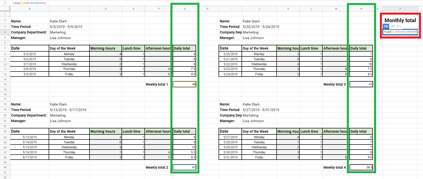 Excel Timesheet Template With Formulas from clockify.me