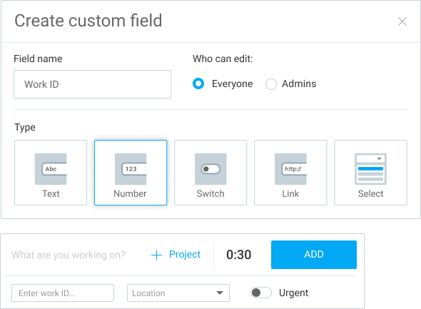 Extra features custom fields