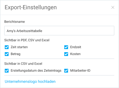 Extra features customize export
