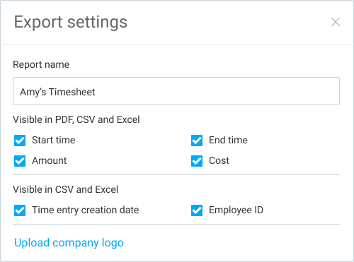 Ferramentas extras de personalização de exportação