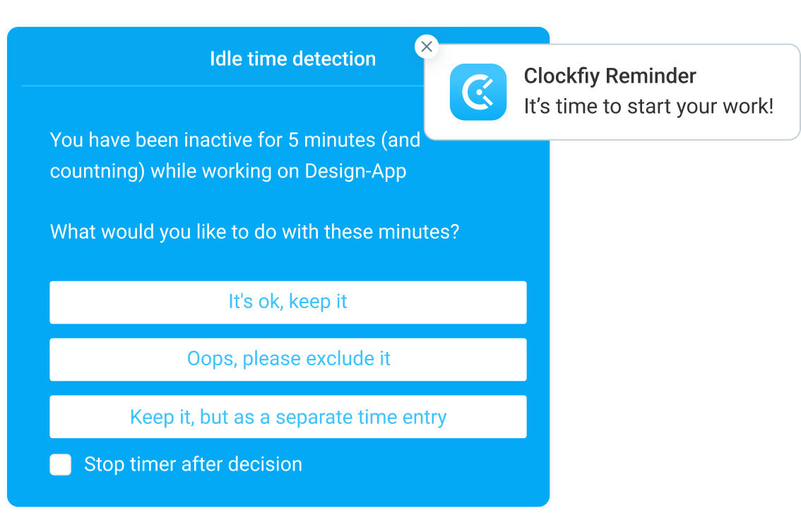 Idle detection & reminders